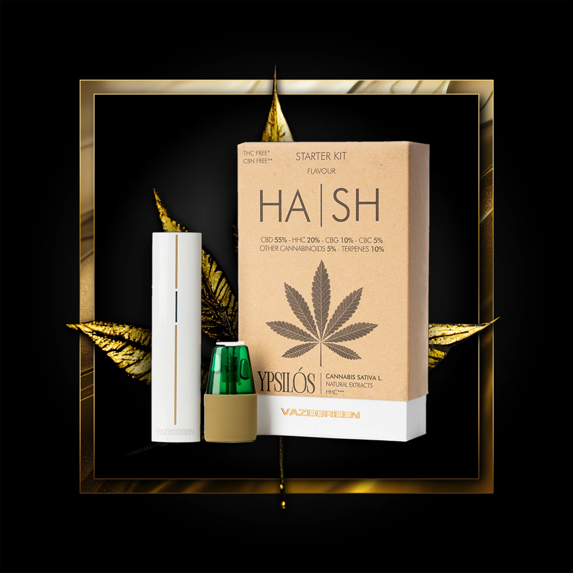 Hash Pen (startovací sada) 500 šluků - 1,00 ml. HHC